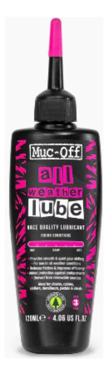 Lubricante Muc-Off All Weather 120 ml - Todo Clima para Bicicleta | Rendimiento Duradero