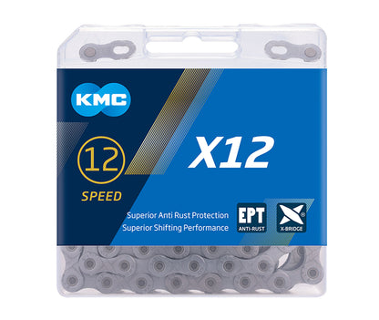 Cadena KMC 12v X12 Dorada 126E  Compatibilidad Universal para Ciclismo